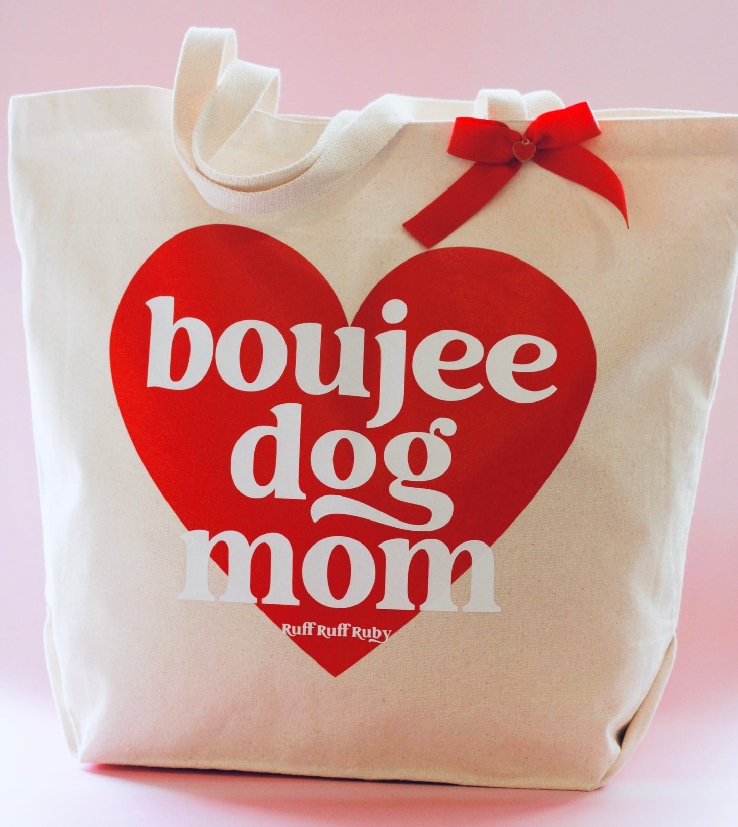 Boujee Dog Mom Tote Bag w/ Heart Charm