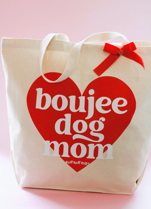 Boujee Dog Mom Tote Bag w/ Heart Charm