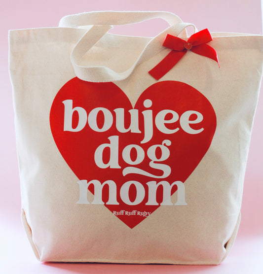 Boujee Dog Mom Tote Bag w/ Heart Charm