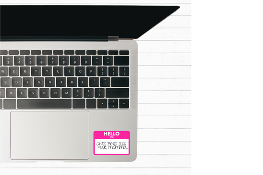 “Fine Fur Momma” Nametag Sticker